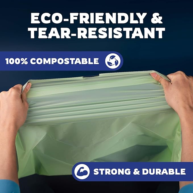 Panther Armor Compostable Litter Box Liners, 25 count, Extra Large Cat Liners, Unscented, Kitty Litter Liners, Drawstring, Jumbo Size, Fits Any Litter Boxes