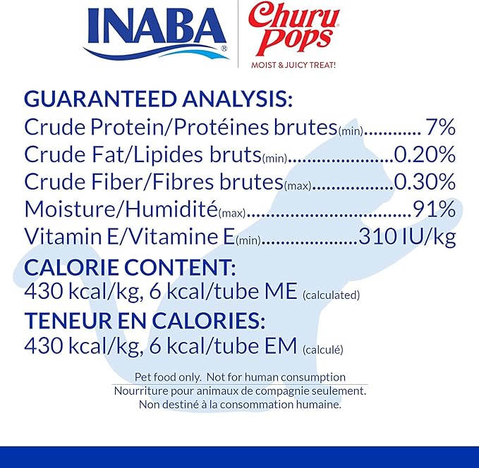 INABA Churu Pops Moist and Chewy Cat Treat (Tuna Recipe, 12 Tubes)