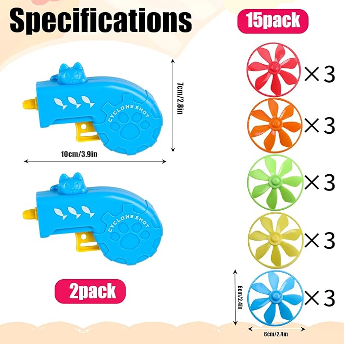 FOIMAS 17pcs Cat Fetch Toy,Cat Palying Tracking Interactive Toys with Flying Propellers for Cat Kitten Indoor and Outdoor Chasing Training Hunting Chasing Supply