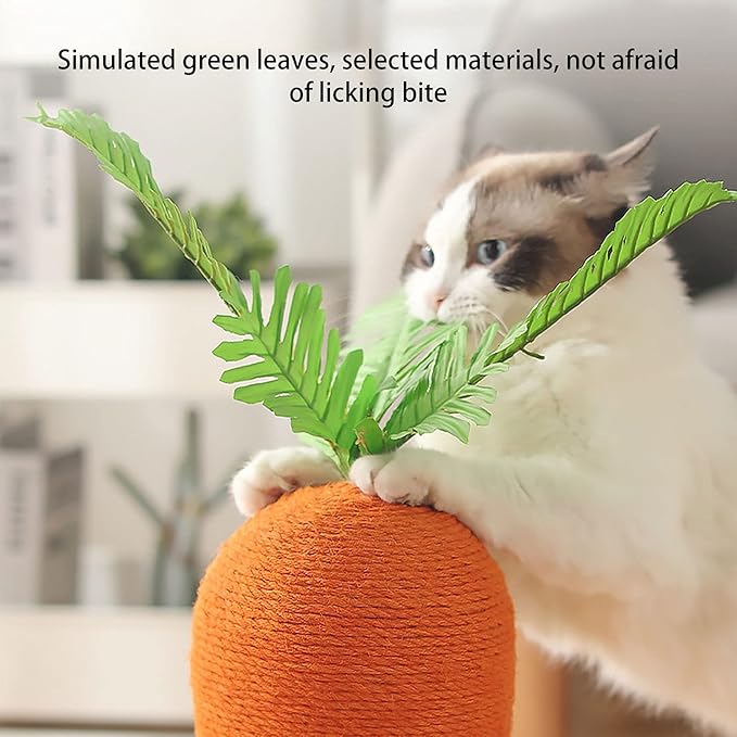 Cat Scratching Post, Sisal Cat Scratcher Cat Scratch Post Cat Scratching Tree Carrot Cat Climbing Frame for Indoor Cats and Kittens