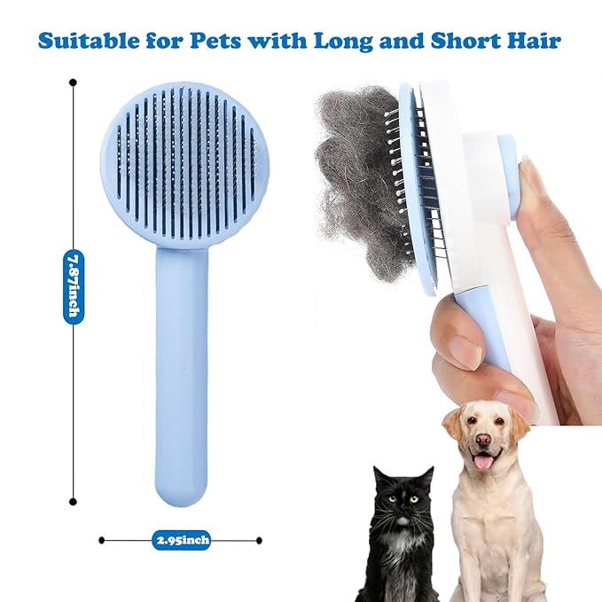 Cat Grooming Brush - Cat Brush for Shedding, Cat Dog Bath Brush Dog Shedding Brush, Hair Cleaner Brush Cat Brushes for Indoor Cats Shedding, Cat Comb Pet Brush Dog Brush (P)