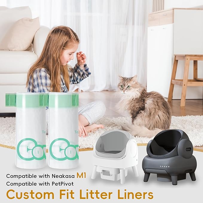 50 Count 27" x 13" Cat Litter Box Liners, 2 Mil Thickness Neakasa M1 litter bags, Replaced Waste Bags, Heavy Duty Trash Bags