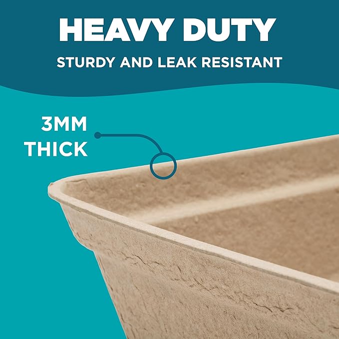 Disposable Litter Box: 5-Pack/Large - Disposable Litter Box for Cats, Rabbits, Guinea Pigs, or Travel - Extra Thick, Very Sturdy, Odor & Leak Resistant & Biodegradable