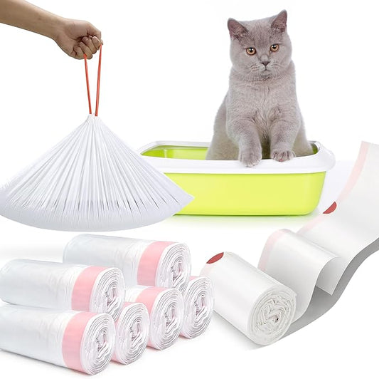 Cat Litter Liners Jumbo 90 Pack, Drawstring Close Pet Cat Pan Liners Large, Extra Thick Kitty Litter Box Bag Heavy Duty 36" x 16"