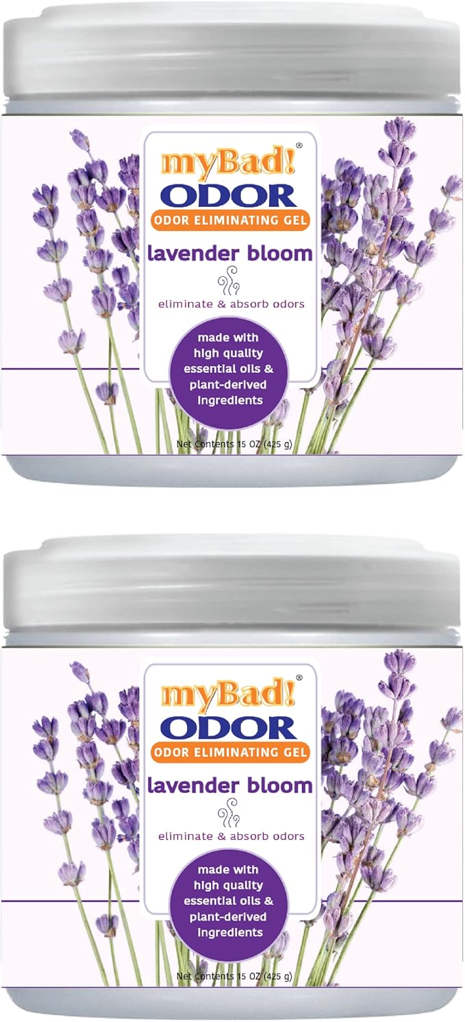 Odor Eliminator Essential Oil Gel Beads 15 oz - Air Freshener - Eliminates Odors in Bathroom, Pet Area, Closets, RVs, Pet Areas (Lavender Bloom, 2 Pack)