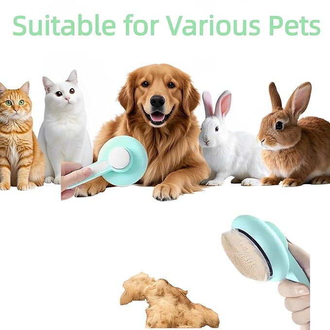 Cat Brush,Self-Cleaning Cat Brush for Indoor Cats,Pet Grooming Brush Massage Removes Loose Fur,Suitable for Long or Short Haired Cats