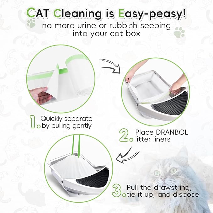 Litter Box Robot 3 and 4 Waste Bags, Compatible Automatic Self Cleaning Cat Litter Box Drawer Liners Bags, 60 Counts, Extra Thick and Heavy Duty…