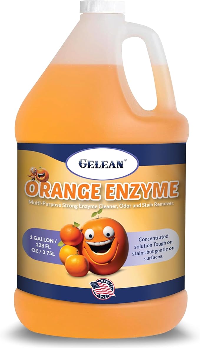 Multi-Purpose Enzyme Cleaner - Concentrate MAKES 64 GALLON - Stain and Odor Eliminator - ORANGE ENZYME - Odor Floor Cleaner USA Made All Purpose Cleaner 128 oz