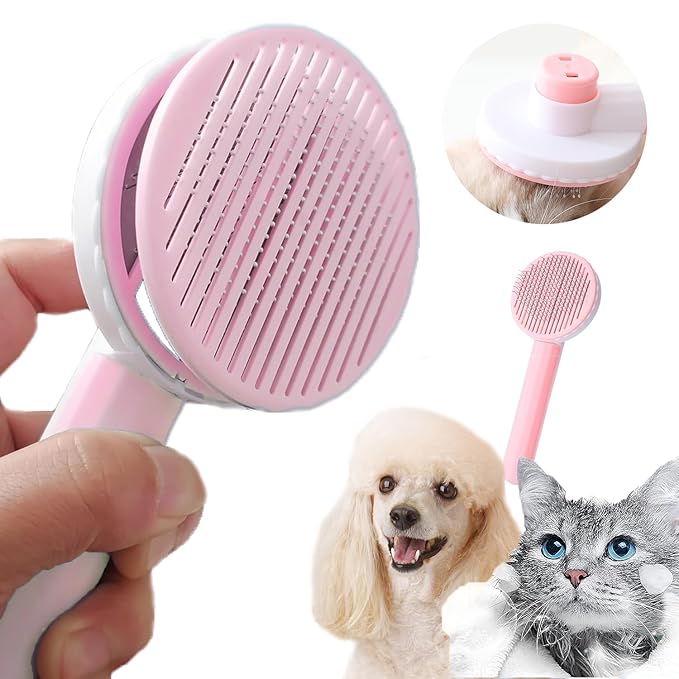 Cat Grooming Brush - Cat Brush for Shedding, Cat Dog Bath Brush Dog Shedding Brush, Hair Cleaner Brush Cat Brushes for Indoor Cats Shedding, Cat Comb Pet Brush Dog Brush (P)