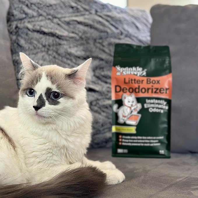 Sprinkle & Sweep Litter Box Deodorizer - Cat Litter Deodorizer Non Toxic and Safe for Kittens - Litter Deodorizer Instantly Eliminates Foul Litter and Urine Odors (Pack of 4)