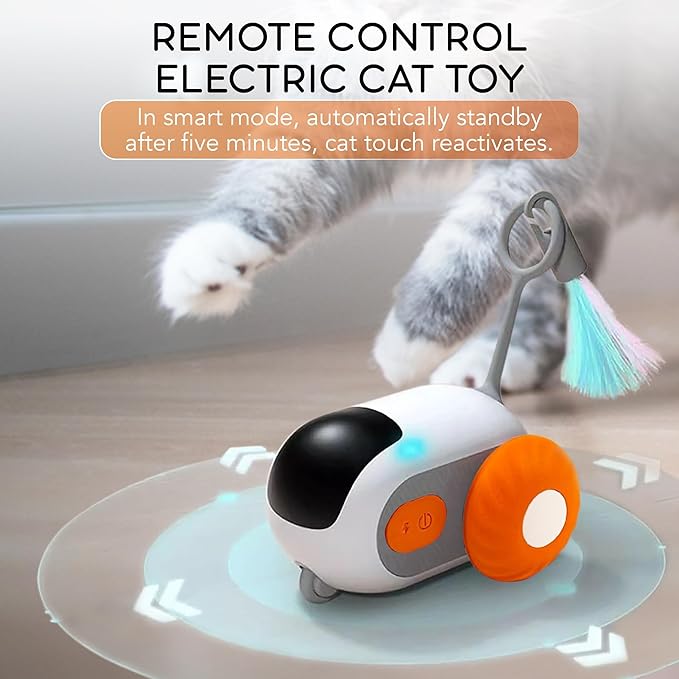 PawPetsLove -Robotic Interactive Cat Mouse Toys for Indoor Cats Exercise Toys for All Breeds Easily Glides on Rugs and Over Cords (Rechargeable)