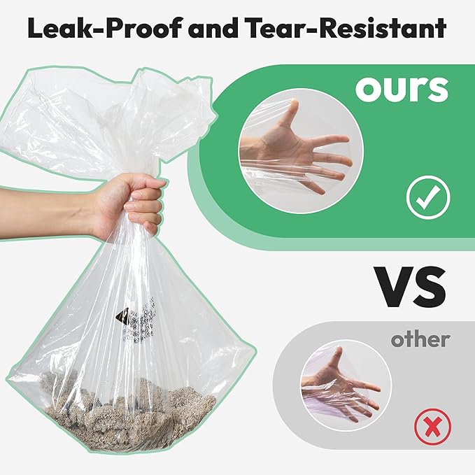Waste Bags, Compatible with Litter Robot 4 & 3, 150 Pack Liners for Self Cleaning Litter Box, Cat Litter Bags with 9-11 Gallon Capacity, Pre-Separated, Transparent, Replacement Bags Liners