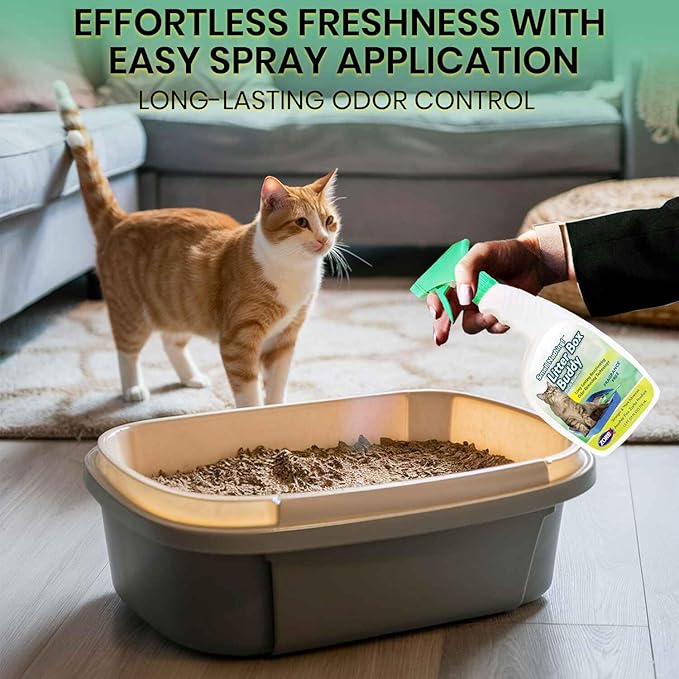 ZORBX Unscented Cat Litter Deodorizer Spray – Fast-Acting Cat Litter Box Deodorizer for Strong Urine Odor & Cat Litter Odor Control | Advanced Pet Odor Remover & Stronger Odor Neutralizer (24 Fl Oz)