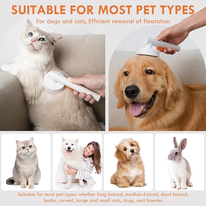 Cat Grooming Brush,Cat Brush for Shedding Pet Hair Cleaner Brush with Release Button Cats Dogs Self Cleaning Massage Brushes Deshedding Comb for Remove Tangles Loose Fur (Pink)