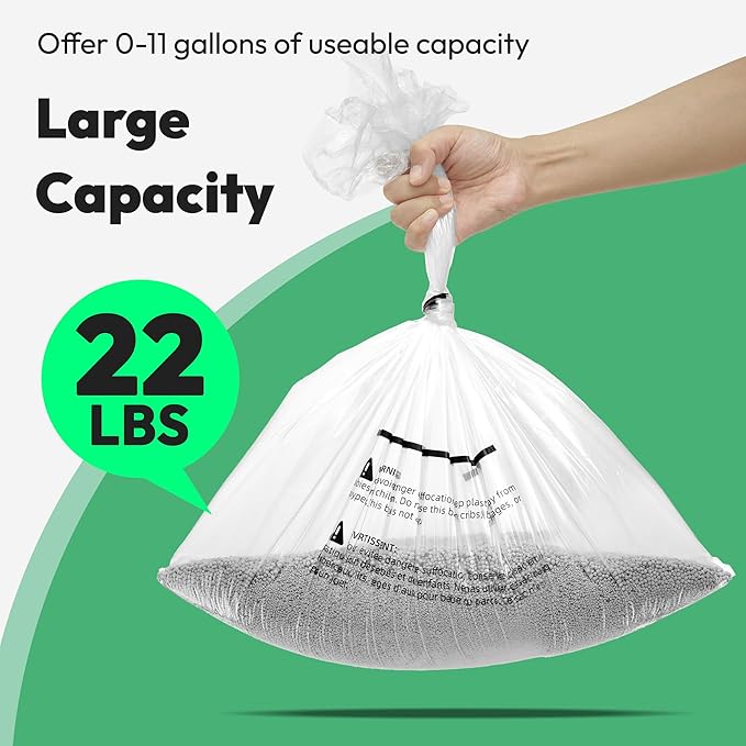 Waste Bags, Compatible with Litter Robot 4 & 3, 150 Pack Liners for Self Cleaning Litter Box, Cat Litter Bags with 9-11 Gallon Capacity, Pre-Separated, Transparent, Replacement Bags Liners