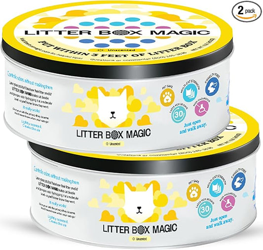 Cat Litter Deodorizer Jar (Fragrance Free, 16 Oz, Pack of 2) - Unscented Cat Litter Odor Control Gel - Cat Litter Box Pet Air Freshener - Litter Odor Eliminator to Freshen Air