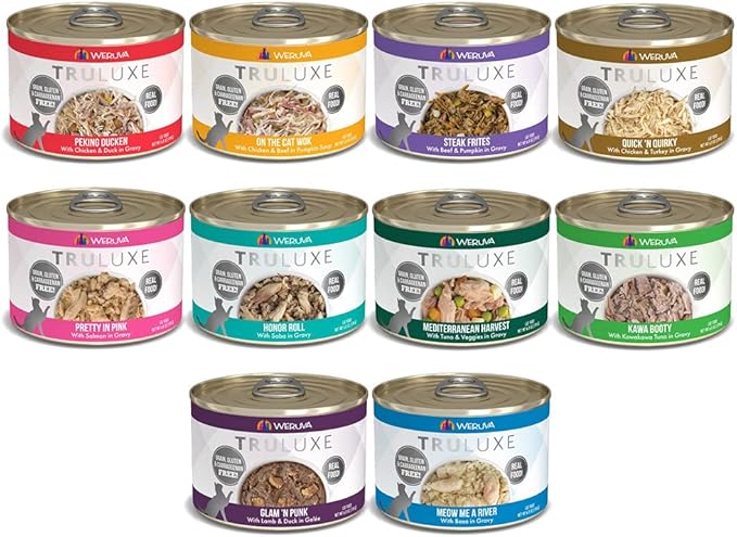Weruva Truluxe Grain Free Canned Cat Food 10 Flavor Variety Pack, 6 Ounce Cans Pack of 24