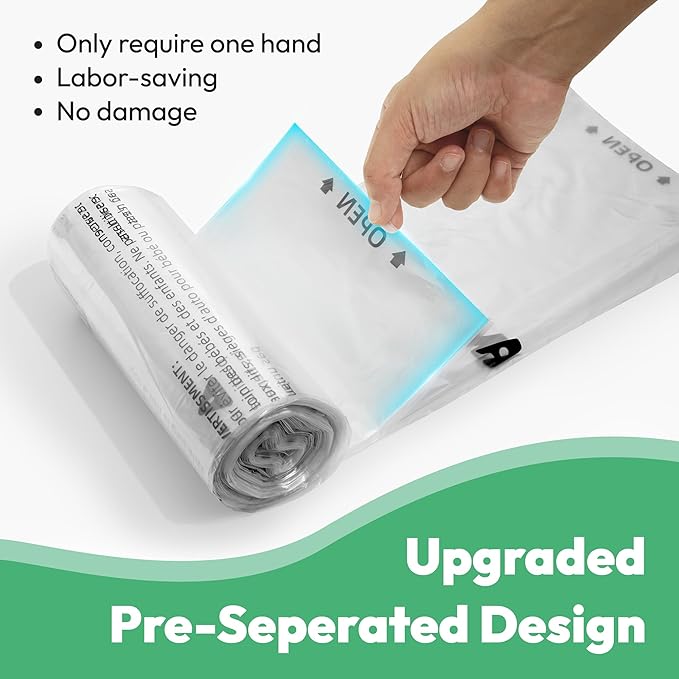 Waste Bags, Compatible with Litter Robot 4 & 3, 150 Pack Liners for Self Cleaning Litter Box, Cat Litter Bags with 9-11 Gallon Capacity, Pre-Separated, Transparent, Replacement Bags Liners