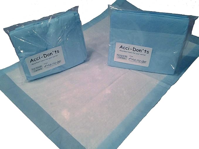 Acci-Don'ts Cat Pee Pad | Pack of 4 Absorbent Adhesive Disposable Cat Pee Liner for Large and X-Large Cozy Comfort Cat Carrier Bags | Pet Pee Pads for Vet Trips and Travel