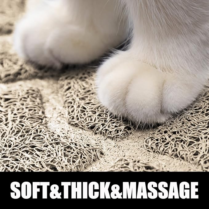 Yimobra Cat Litter Mat, 24"x20" Litter Mat with Litter Lock Mesh, Soft Cat Litter Mat Litter Trapping Mat, Easy to Clean, Non-Slip, Water Resistant, Litter Free Floors, Beige