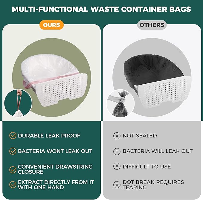 Cat Litter Box Liner Bags For Litter Box Robot 4 and 3,100 Pack,Drawstring Litter Liner Bags Compatible With Self-Cleaning Litter Box,Thick Robot Waste Bags Heavy Duty Trash Bags
