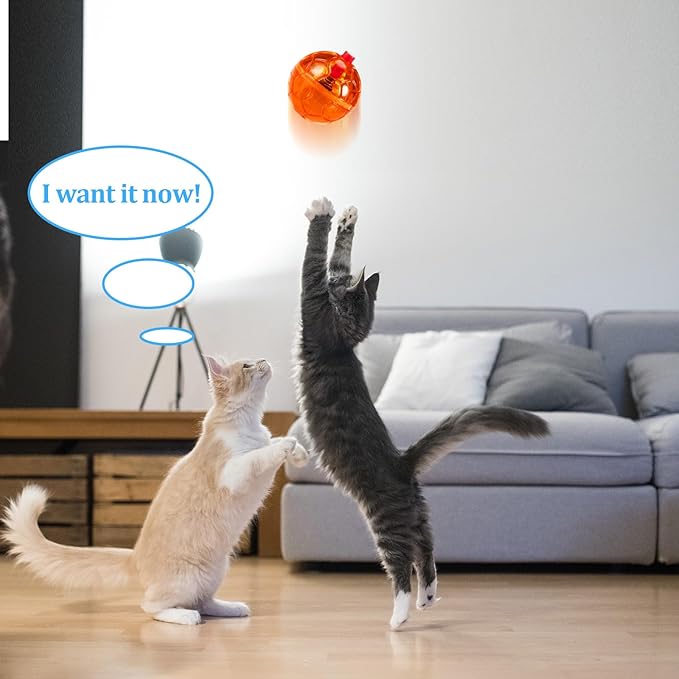 Frienda 4 Pieces Ghost Hunting Cat Ball Motion Light Up Cat Balls LED Motion Activated Cat Ball Motion Light Up Cat Dog Interactive Toys Pet Glowing Mini Running Exercise Ball Toys (Classic Color)