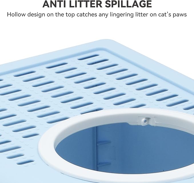 YITAHOME Large Enclosed Cat Litter Box with Lid Cover, Hooded Odorless Anti-Splashing Cat Toilet with Drawer Litter Scoop Front Entry Top Exit Door, Easy to Install and Clean