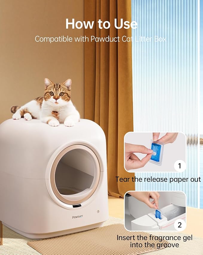 Fragrance Gel for Pawduct Automatic Cat Litter Box Self Cleaning, Odor Removal, Fresh Air for Cat Litter Box, Random Scents (4 PCS)