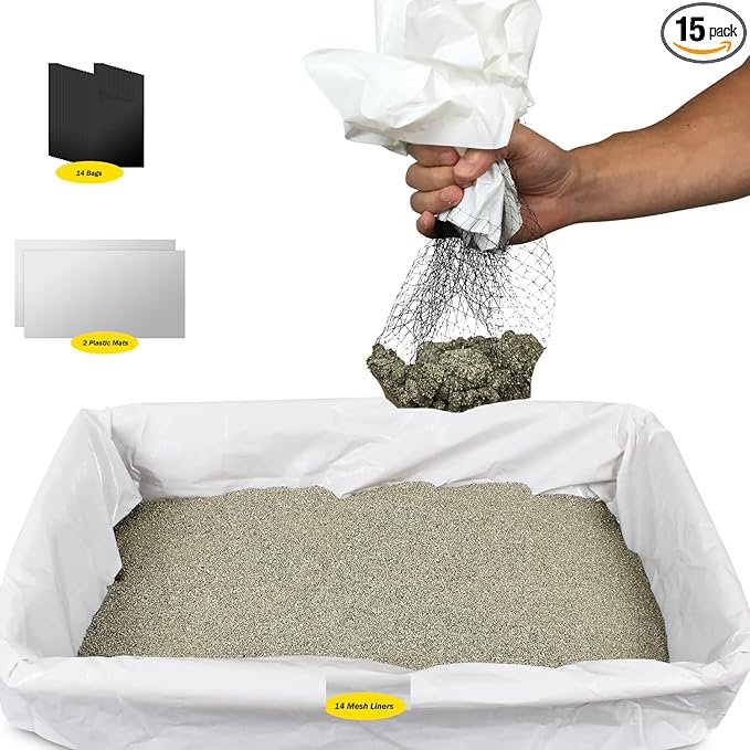 Purrfect Pouch Sift n Toss Disposable Cat Litter Box Liners, 14 Count