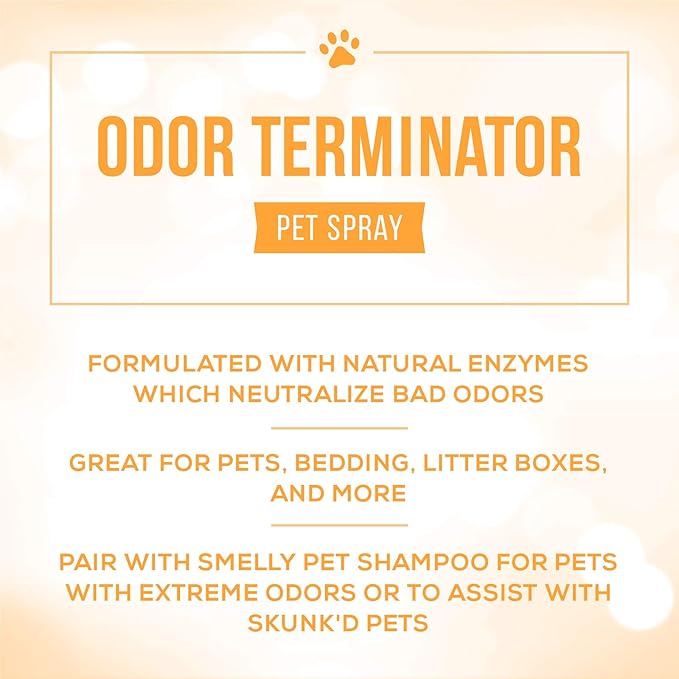 Nature's Specialties Odor Terminator Dog Spray for Pets, Natural Choice for Professional Groomers, Eliminates Bad Odors, Made in USA, 16 oz
