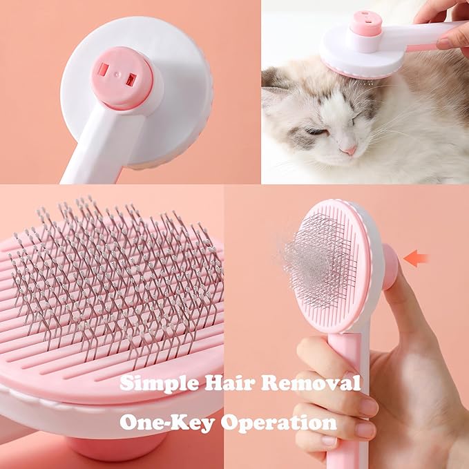 Cat Grooming Brush - Cat Brush for Shedding, Cat Dog Bath Brush Dog Shedding Brush, Hair Cleaner Brush Cat Brushes for Indoor Cats Shedding, Cat Comb Pet Brush Dog Brush for Long Haired Dogs and Cats