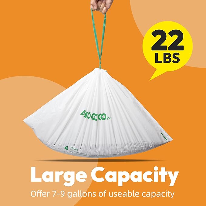Litter Bags, Compatible with Petkit Pura Max & X, Thick Heavy Duty Replaced Waste Bags, 50 Count Leak-Proof Portable Trash Bags with Drawstring, Self Cleaning Litter Box Receptacles Bags