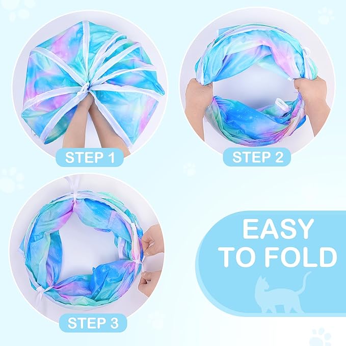 Cat Tunnels for Indoor Cats S-Shape Cat Tunnel Cute Cat Toys Foldable Cat Tube with Mouse Toy Funny Cat Stuff