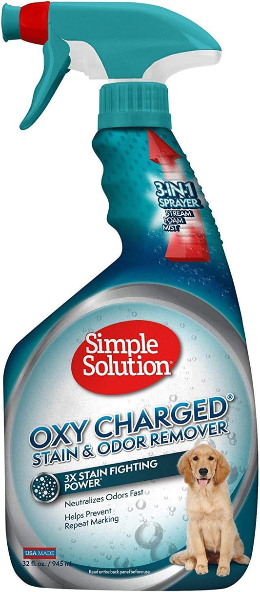 Simple Solution Oxy Charged Pet Stain and Odor Remover | Eliminates Pet Stains and Odors with 3X Cleaning Power