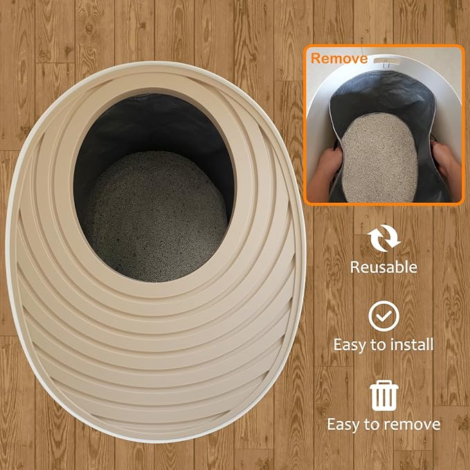 Reusable Litter Box Liners Compatible with IRIS Top Entry Cat Litter Box PUNT-530 (3-Pack) Easy to Clean, Durability Design, Scoop & Scratch-Resistant, Waterproof, Leak Proof, Machine-Washable