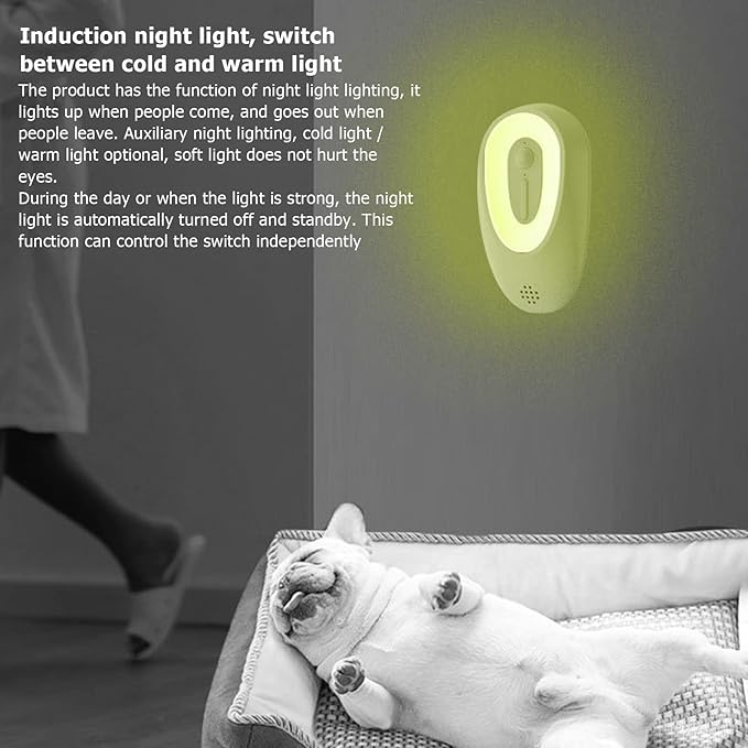 TOPINCN Cat Litter Deodorizer, Smart Induction Pet OdorPurifier with Night Light, Rechargeable OdorCat Litter Box Cat Litter Odor Freshener Toilet Air Purifier