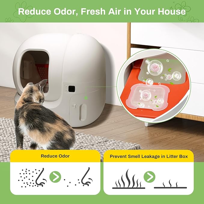 Update Cat Litter Odor Eliminator 2.0 for Self-Cleaning Cat Litter Box, GISOFIK Cat Litter Deodorizer, Cat Toilet Odor Control, Litter Box Deodorizer, Safe for Pets 98% Remove Rate(6 Pack)