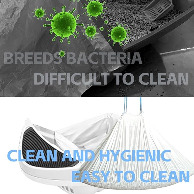 120 Count Waste Bags For Robot 4 and 3, Litter Box Liners For Automatic Cat Litter Box, Cat Litter Box Liners Waste Bags Replacement (26.3'' x 15.7'', 120 Count)