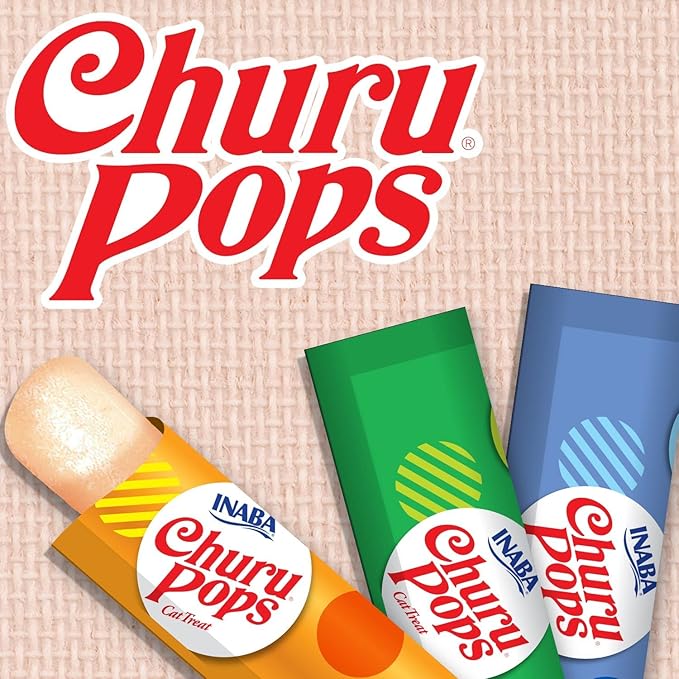 INABA Churu Pops Moist and Chewy Cat Treat 3 Flavor Variety Pack 12 Tubes