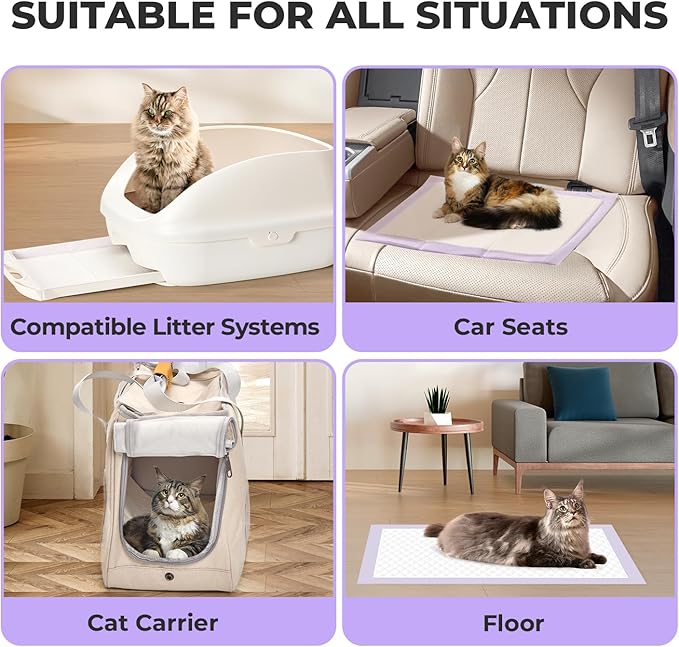 Cat Pads Refills for Litter Box: Cat Litter Mat for Tidy Cats Breeze Litter System - Thickened 6-Layer Super Absorbent Breeze Pads - 16.9" X 11.4" Odor Control - Pack of 20