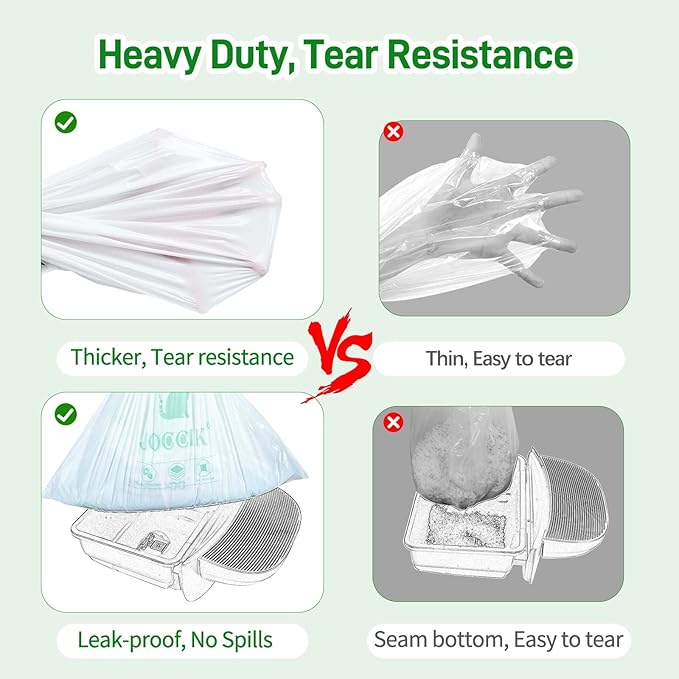 Drawstring Litter Box Liners Compatible with Robot, Heavy Duty Self-Cleaning Litter Boxes Waste Drawer Liners Replacement Bags (100pcs)