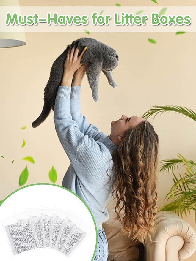 MEWTOGO 6 Pcs Cat Litter Deodorizer Pack - Compatible with Litter-Robot 3, Litter-Robot 4 and Traditional Cat Litter Box, Activated Carbon Odor Eliminator Filters for Efficient Adsorption