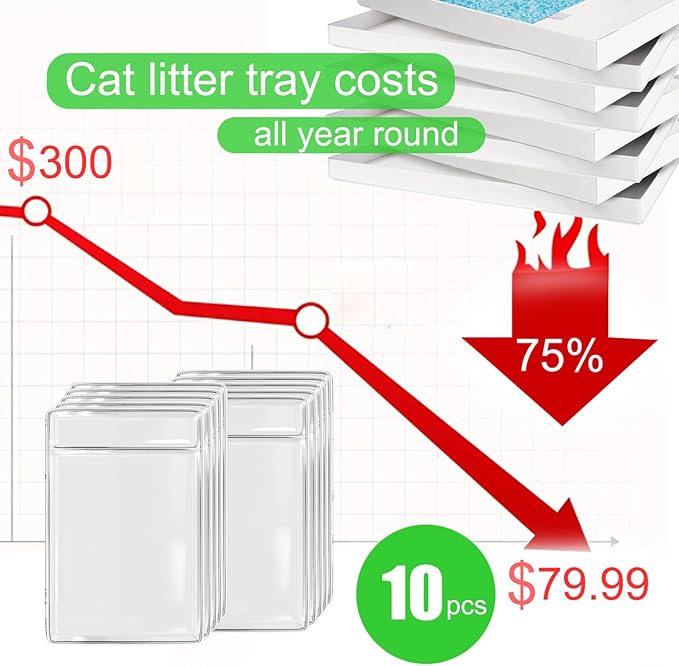 Disposable Litter Tray Compatible with Pet-Safe Scoop-Free Self-Cleaning Cat Litter Boxes - Easy to Clean Durable Litter Box Tray(10 Pieces)