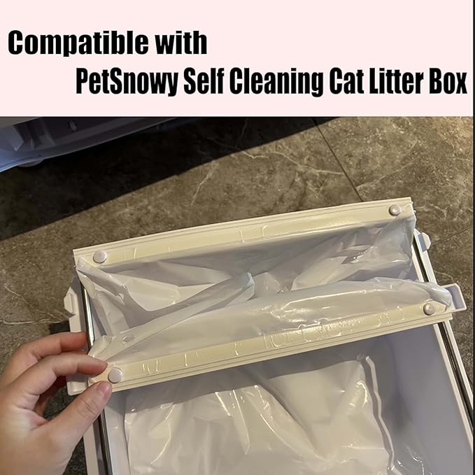Cat Litter Box Liners for PetSnowy SNOW+ Cat Litter Box, 30 PCS Self-Sealing Waste Drawer Bags for Automatic Cat Litter Box (30 Pcs)