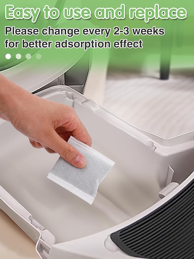 MEWTOGO 6 Pcs Cat Litter Deodorizer Pack - Compatible with Litter-Robot 3, Litter-Robot 4 and Traditional Cat Litter Box, Activated Carbon Odor Eliminator Filters for Efficient Adsorption