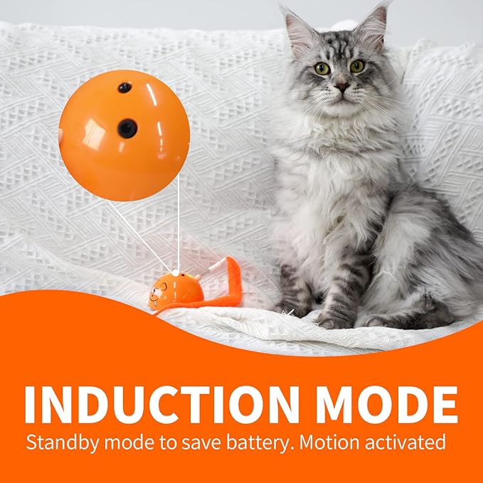 ALL FOR PAWS Interactive Cat Ball Toy (Orange)