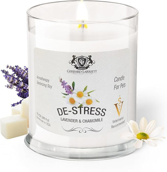 Pet Odor Eliminator Candle Lavender and Chamomile Scented Candles for Home Decor - Calming Candles Aromatherapy, Soy Wax Pet Candles Odor Eliminator for Home - Pet Friendly Candles by Gerrard Larriett