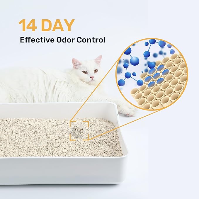 FUKUMARU Tofu Cat Litter Clumping, Low dust Cat Litter, 100% Natural Ingredients Litter, Flushable, Ultra Absorbent, Lightweight, Low Tracking Cat Litter Unscented, Odor Control (8lb x 4 Bags)