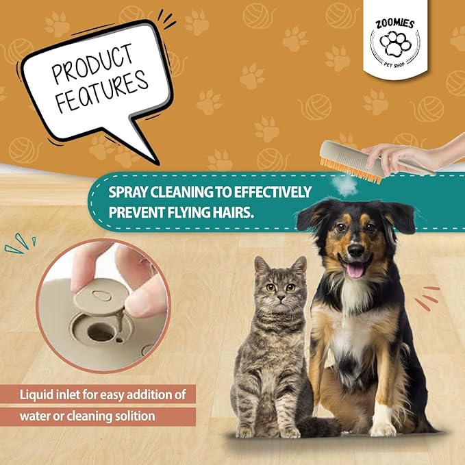 | Cat steam brush for shedding | 3-in-1 Steam brush for cats to remove loose hairs and reduce your cat's stress