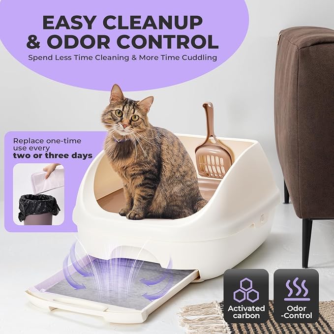 Cat Pads Refills for Litter Box: Cat Litter Mat for Tidy Cats Breeze Litter System - Thickened 6-Layer Super Absorbent Breeze Pads - 16.9" X 11.4" Activated Carbon Odor Control - Pack of 20